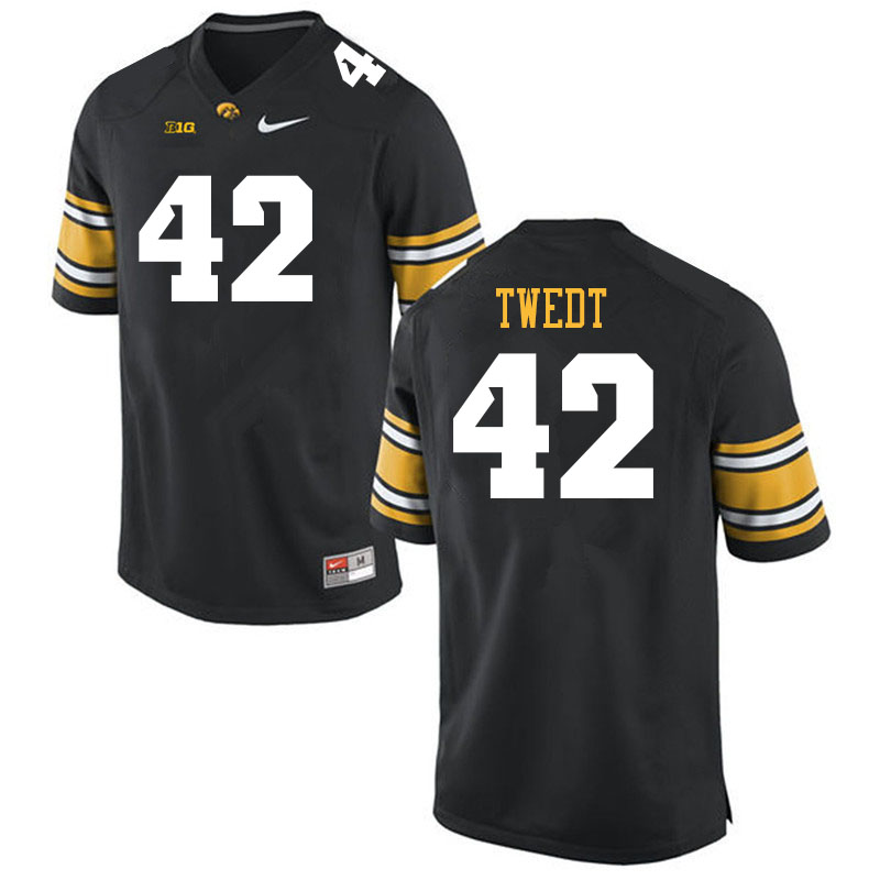 Men #42 Zach Twedt Iowa Hawkeyes College Football Jerseys Sale-Black - Click Image to Close
